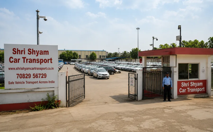 Monitored, gated vehicle storage yard | Shri Shyam Car Transport
